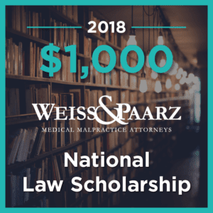 $1,000 Annual Law Scholarship offered by Weiss & Paarz